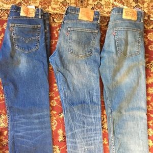 3 pairs of Levi’s Men’s 511 Slim 33x34 Blue Jeans